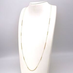 Intense Shine Faceted Bead Long Chain Necklace 18K Solid Gold